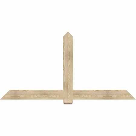 Ekena Millwork Eugene Rough Sawn Timber Gable Bracket, Douglas Fir, 84"W x 42"H x 2"D x 6"F, 12/12 Pitch GBW084X42X0206EUG00RDF